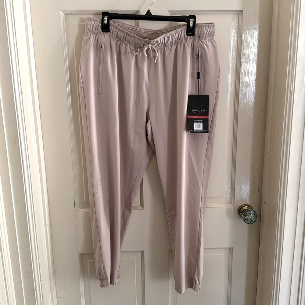 Spyder Active Jogger Pants Women’s Large khaki ~NWT